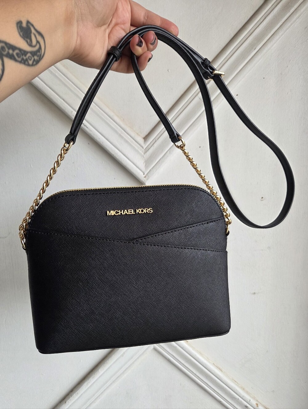 Michael Kors Black Jet Set Travel Medium Dome Crossbody🖤 NEW